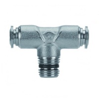 57200-6-1/8 AIGNEP NP BRASS PUSH-IN FITTING<BR>6MM TUBE X 1/8" BSPT MALE BRANCH TEE (FIXED)