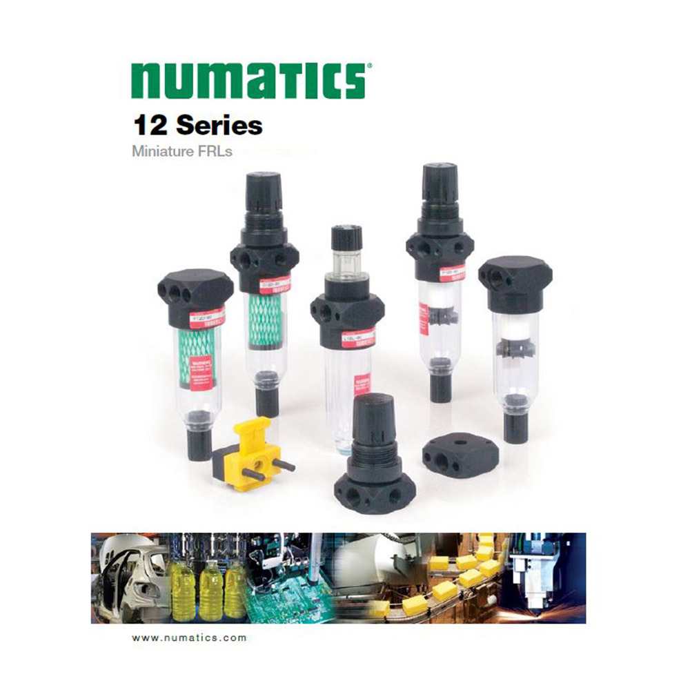 M12-02VFRLX NUMATICS/AVENTICS AIR PREP ASSEMBLY<BR>12 SERIES 1/4" NPT 0-125PSI, SO, FIL, REG, LUB