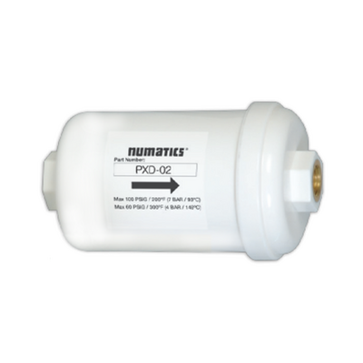 PXD-02 NUMATICS/AVENTICS FILTER PART PX SERIES PLASTIC IN-LINE EXTENDED HOUSING DISPOSABLE 0.3 MICRON FILTER, 1/4" NPT PORT TAP