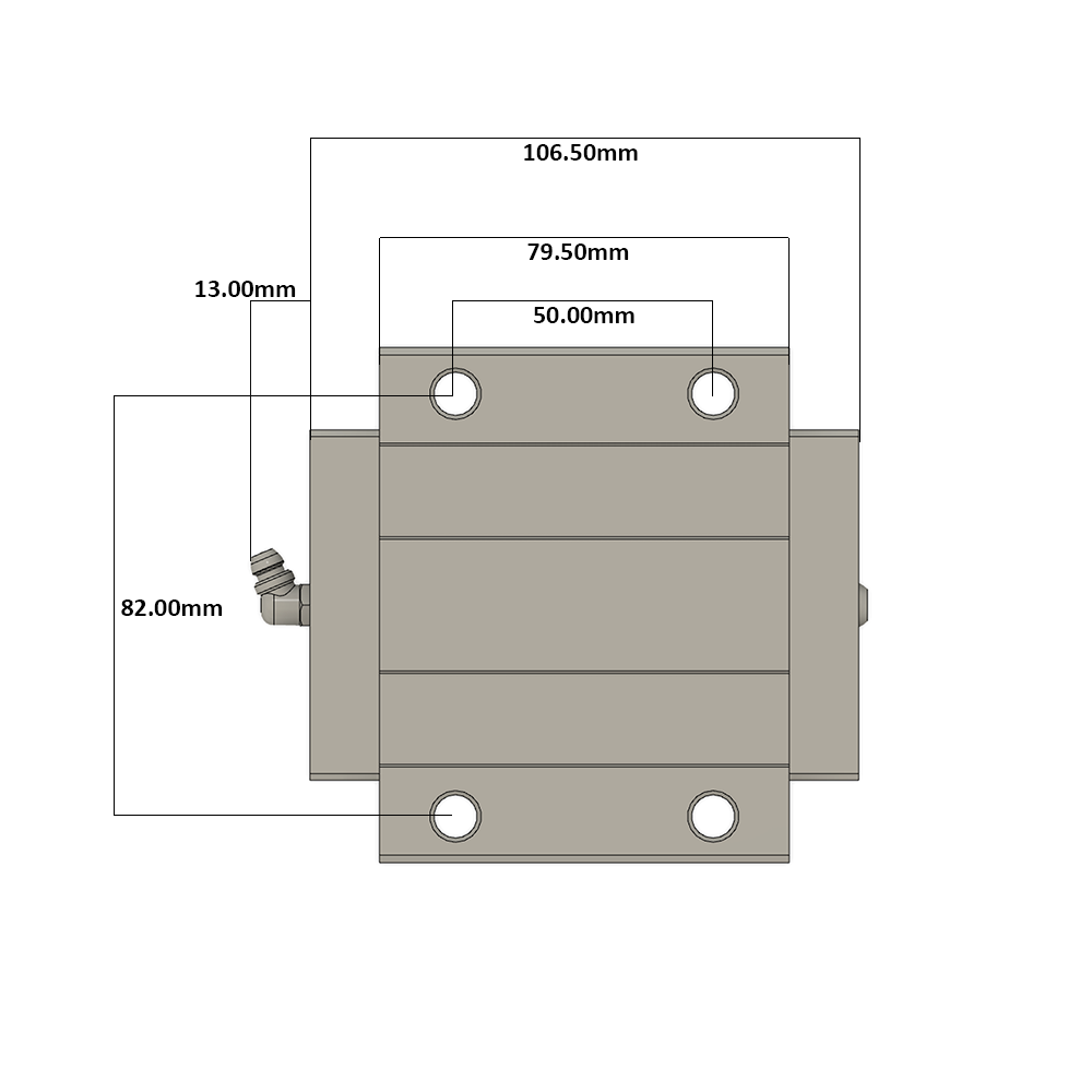 LSD35BK-F2N-H-B-M6 AIRTAC LOW PROFILE RAIL BEARING<br>LSD 35MM SERIES, HIGH ACCURACY WITH LIGHT PRELOAD (B), BOTTOM MOUNTING FLANGE - NORMAL BODY