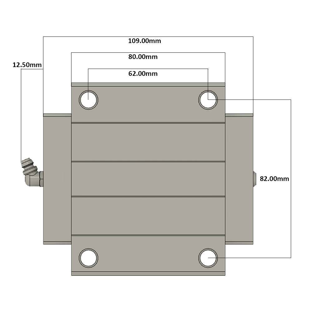 LSH35BK-F1N-N-D-M6 AIRTAC PROFILE RAIL BEARING<br>LSH 35MM SERIES, NORMAL ACCURACY WITH NO PRELOAD (D) STANDARD, TOP MOUNTING FLANGE - NORMAL BODY