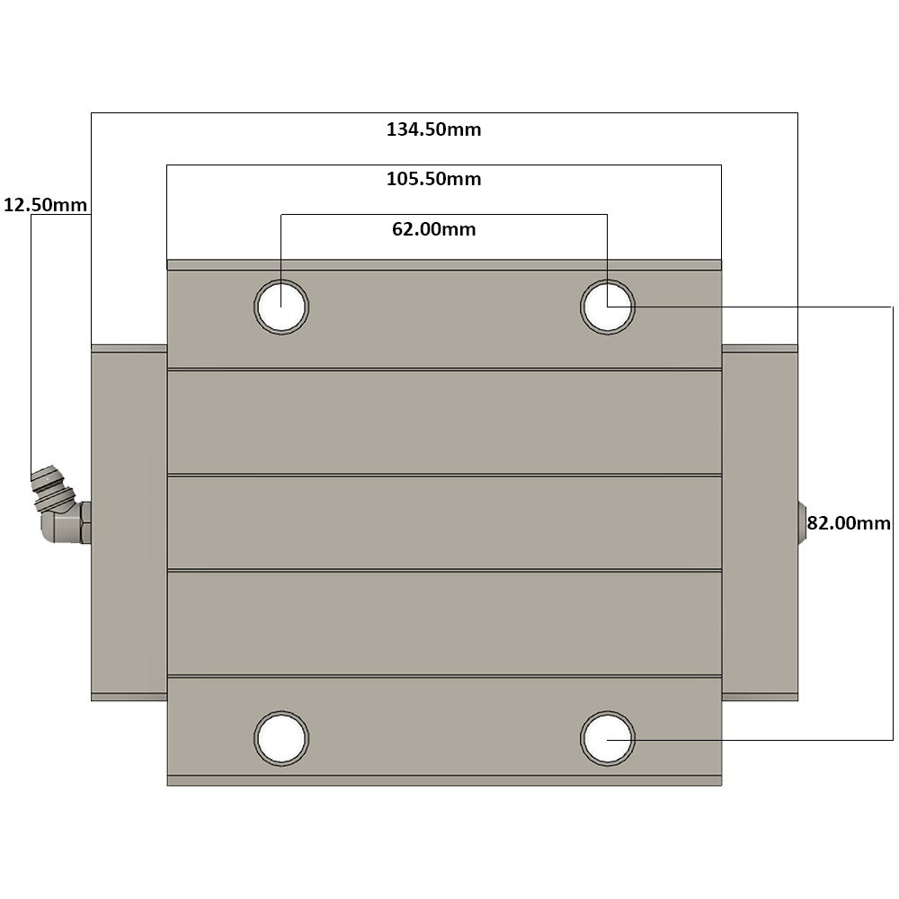 LSH35BK-F2L-N-D-M6 AIRTAC PROFILE RAIL BEARING<br>LSH 35MM SERIES, NORMAL ACCURACY WITH NO PRELOAD (D) STANDARD, BOTTOM MOUNTING FLANGE - LONG BODY