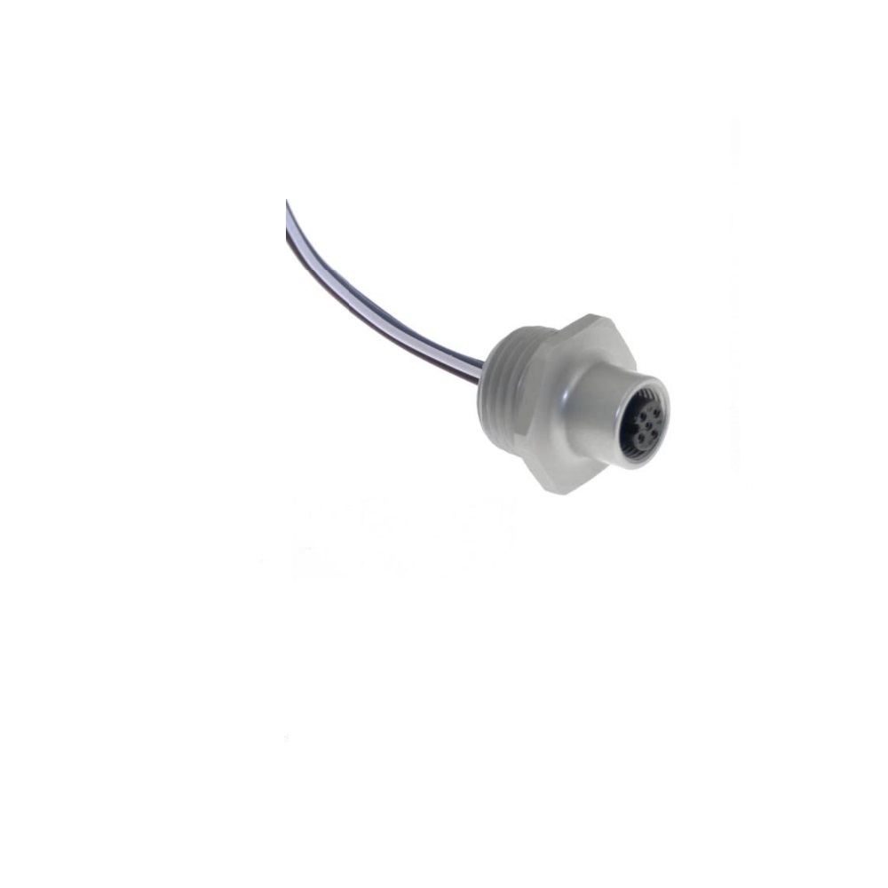 MDC-6FR-2 MENCOM CIRCULAR CONNECTOR<BR>6 PIN M12 FEMALE STR FM 1' 24AWG 1/2" NPT THR 300VAC/DC