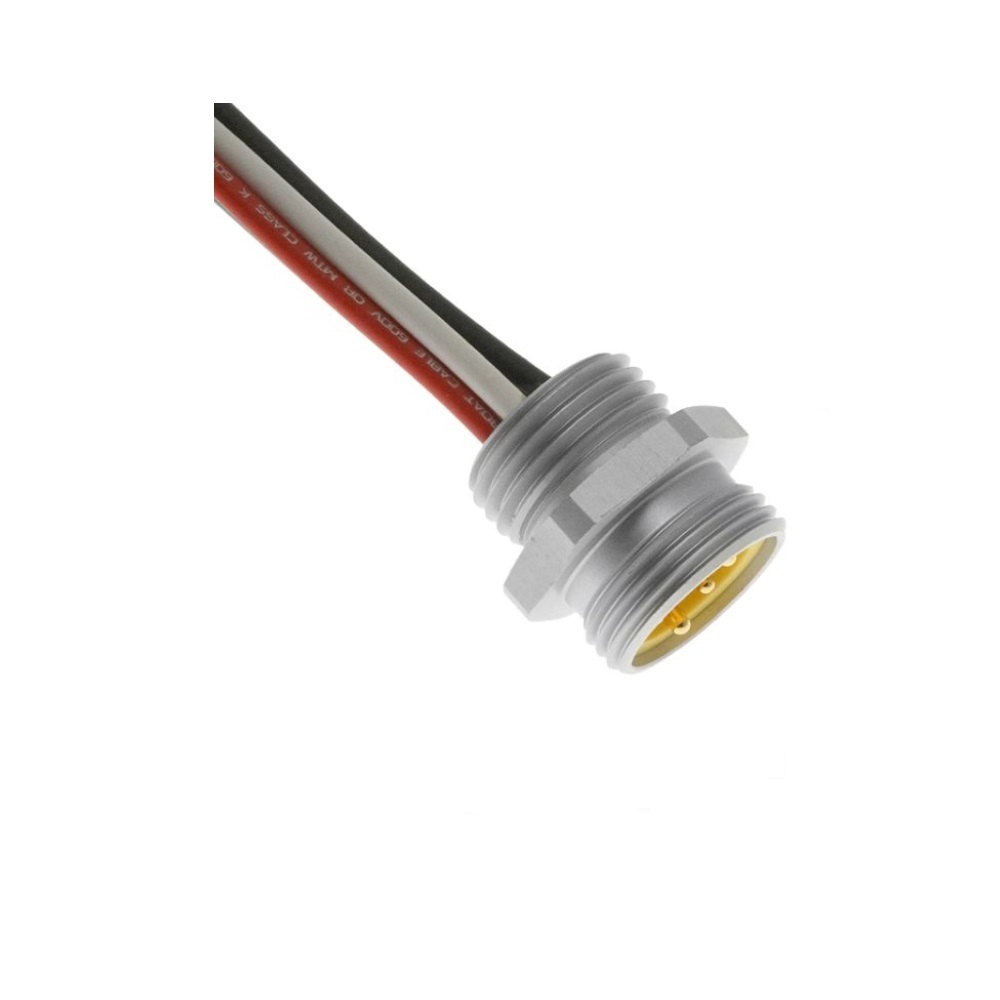 MIN-6MR-2 MENCOM RECEPTACLE<BR>6 PIN 7/8" MINI MALE STR FM 2' 1/2" NPT THR 16AWG 600VAC/DC