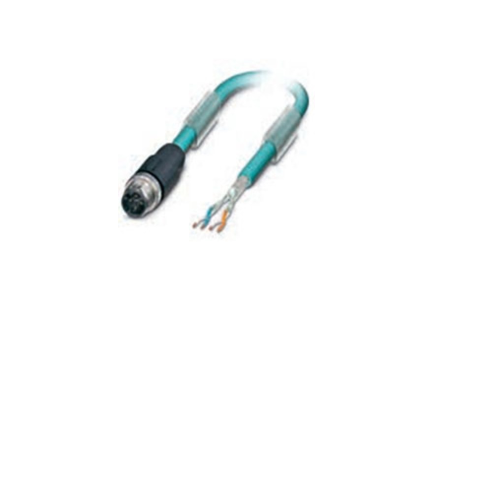 QA0410MK00000000 NUMATICS/AVENTICS ETHERNET CORDSET<BR>4 PIN M12 MALE STR 10M PVC TEAL HI-FLEX 24/26AWG 42VAC/DC