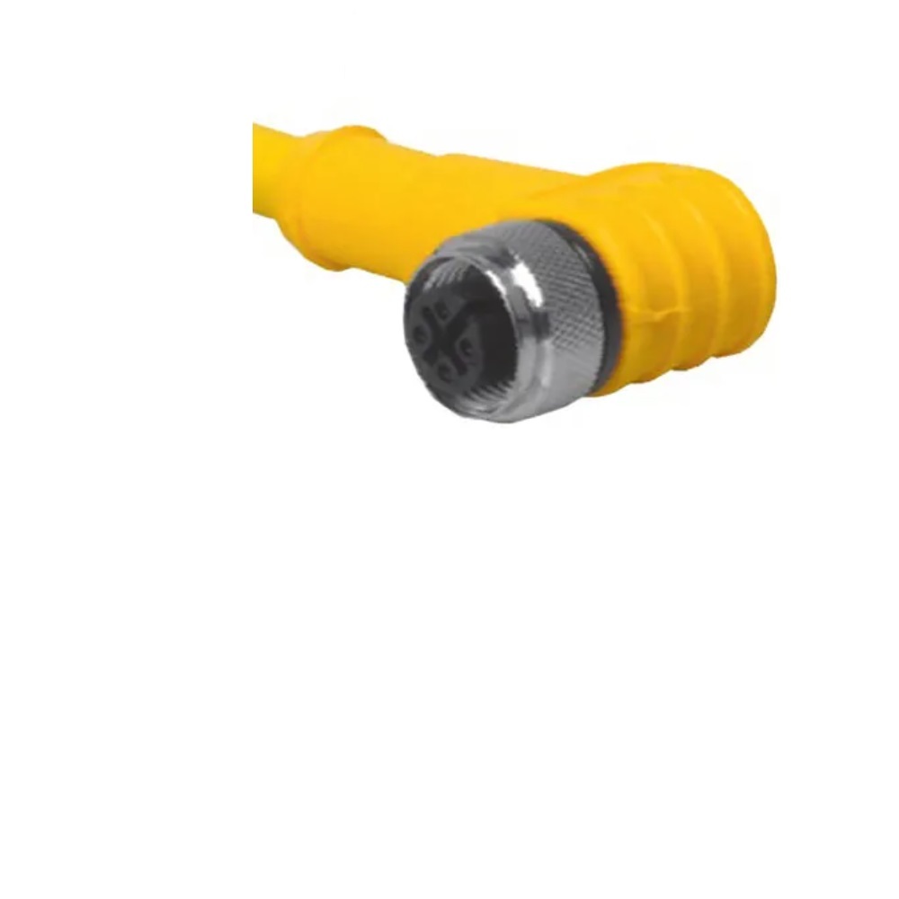 WKC 4.4T-10 TURCK CORDSET<BR>4 PIN M12 FEMALE ELB 10M PVC YE 18AWG 250VAC/DC