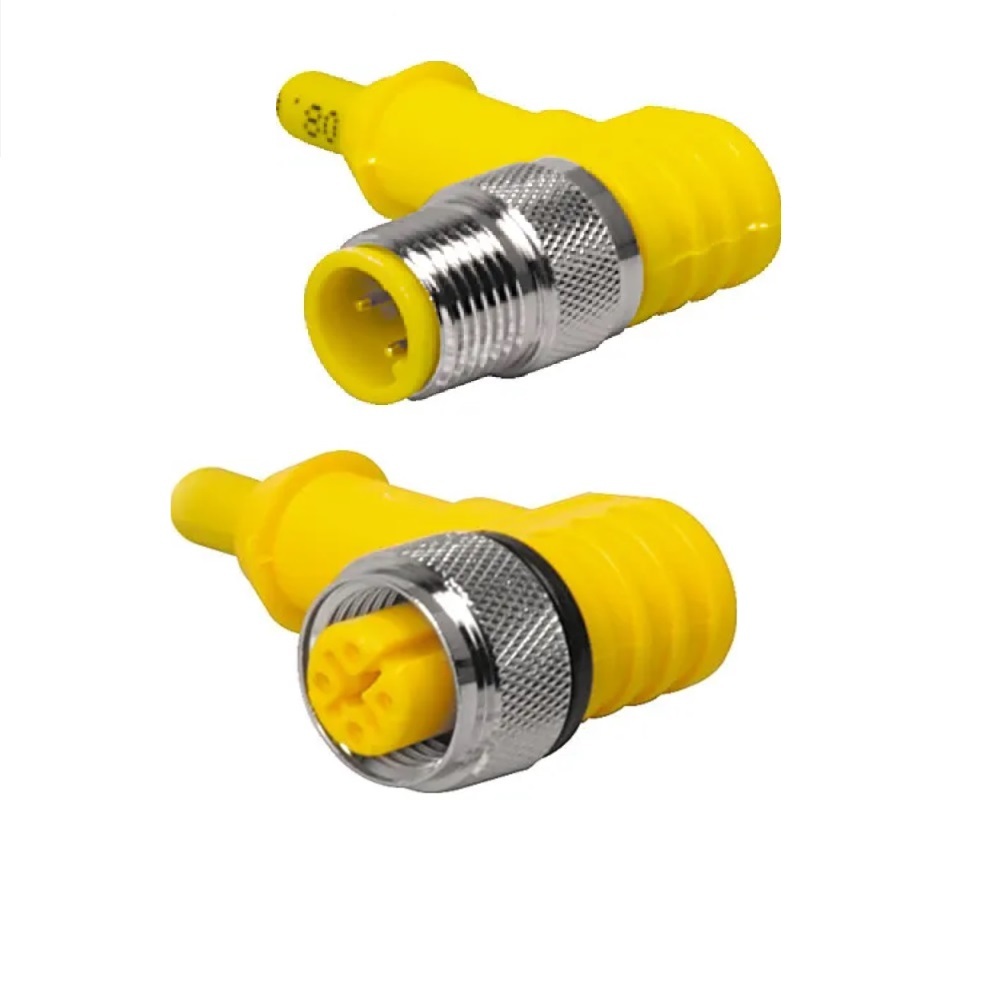 WKC 4.4T-1-WSC 4.4T/S3060 TURCK CORDSET<BR>4 PIN M12 F/M ELB 1M TPE YE WELD 18AWG 250VAC/DC