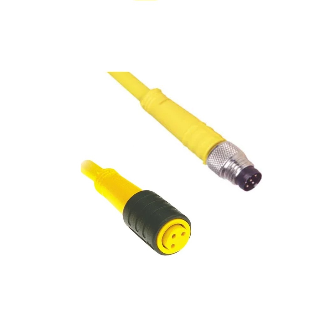 PKG 3Z-0.5-PSG 3 TURCK CORDSET<BR>3 PIN M8 F/M STR 0.5M PVC YE 24AWG 125VAC/DC