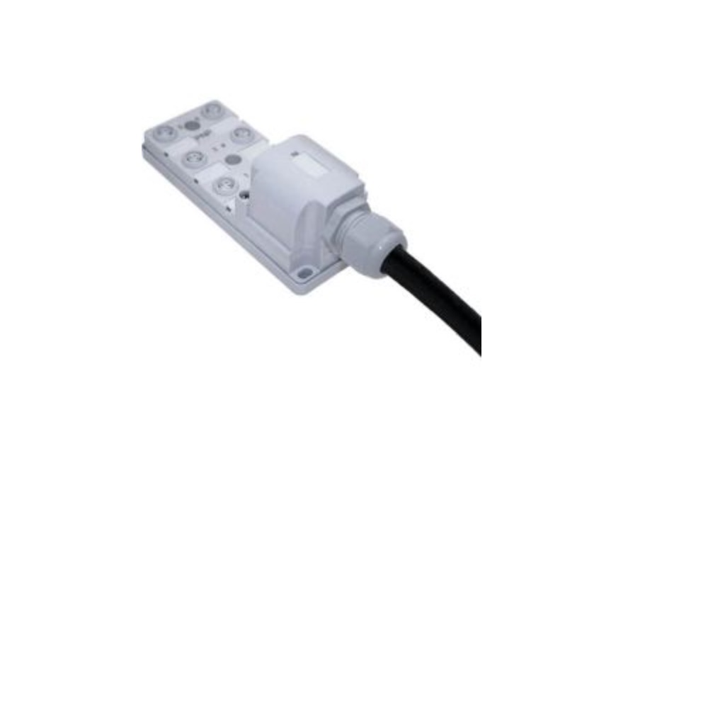 JAN-63P-208-C100 MENCOM JUNCTION BLOCK<BR>6-3 PIN M8 / 10M SIDE PUR BK 60VAC/DC PNP LED