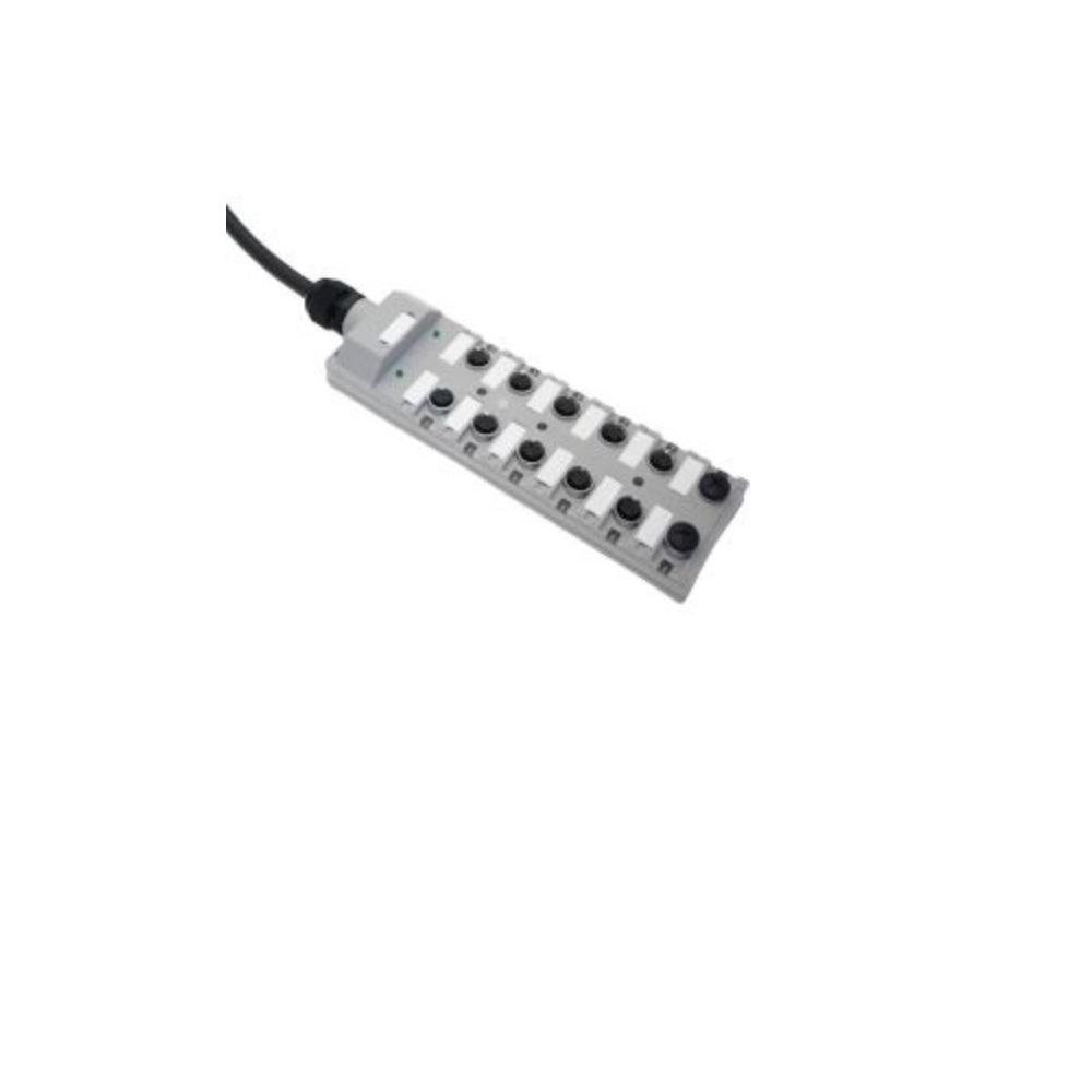 JDC-25P-228-C050 MENCOM JUNCTION BLOCK<BR>12-5 PIN M12 / 5M SIDE PUR BK 48VAC/DC PNP LED