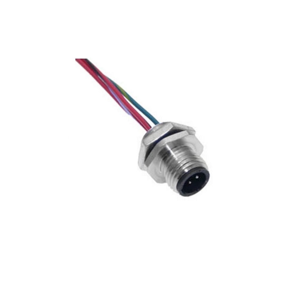 MAC-5MR-4 MENCOM CIRCULAR CONNECTOR<BR>5 PIN M12 MALE STR FM 1' 22AWG 1/4" NPT THR 300VAC/DC