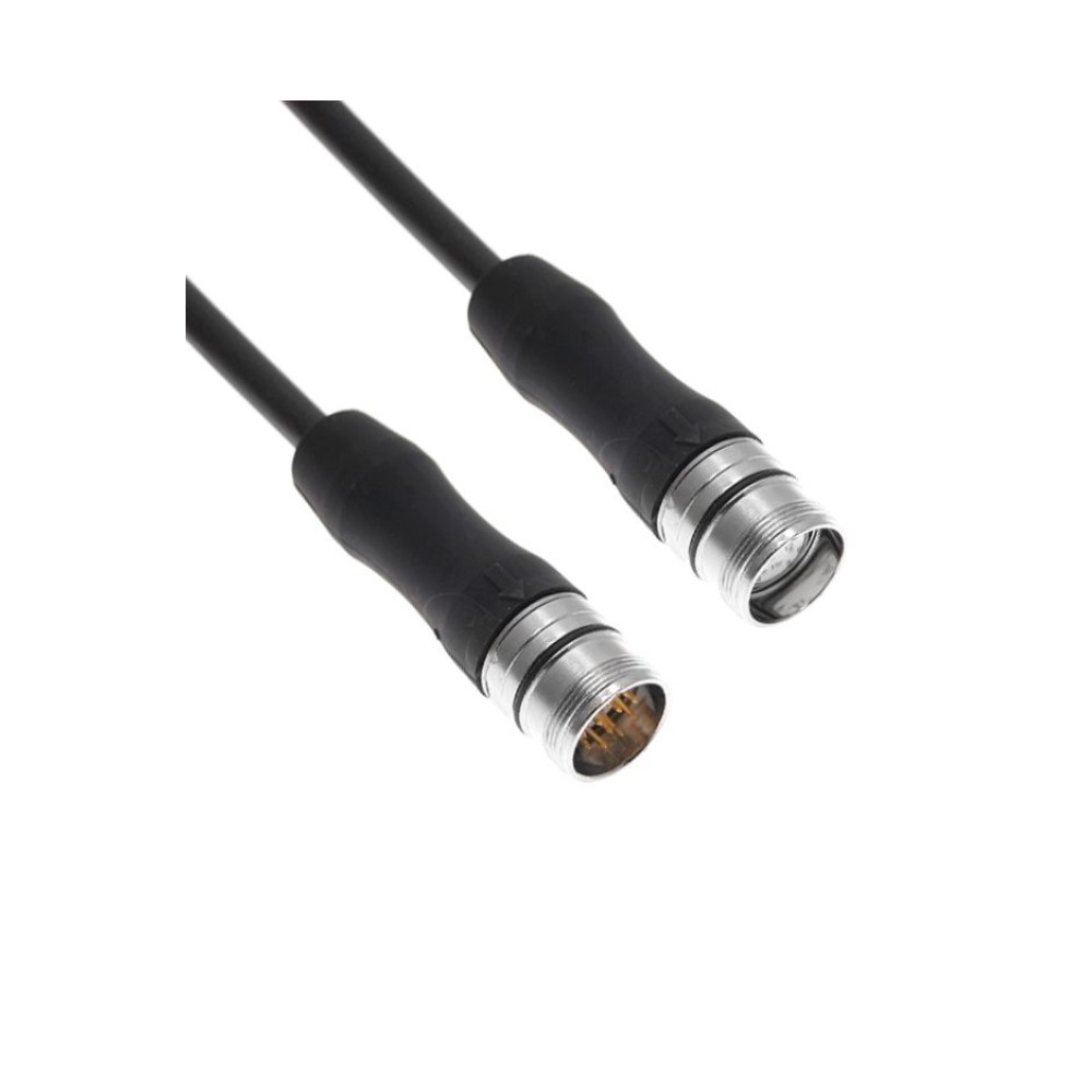 MCVP-12MFPM-0.3M MENCOM CORDSET<BR>12 PIN M23 M/F STR 0.3M PUR BK 18/22AWG 300VAC/DC