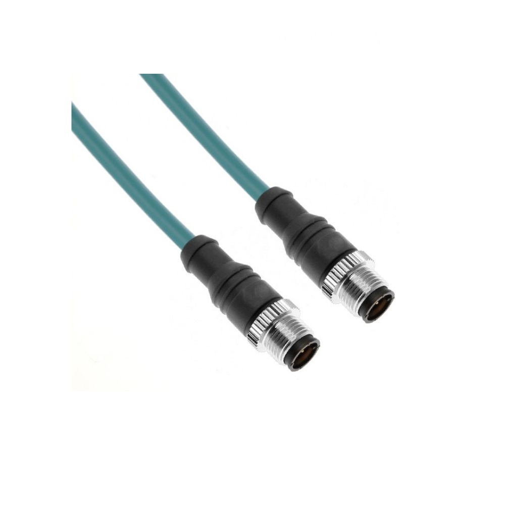 MDE45-4MMP-2M MENCOM ETHERNET CORDSET<BR>4 PIN M12 M/M STR 2M PVC TEAL HI-FLEX 24AWG 60VAC/DC