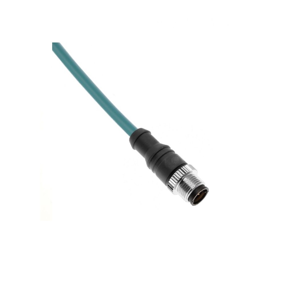 MDE45-4MP-2M MENCOM ETHERNET CORDSET<BR>4 PIN M12 MALE STR 2M PVC TEAL HI-FLEX 24AWG 60VAC/DC