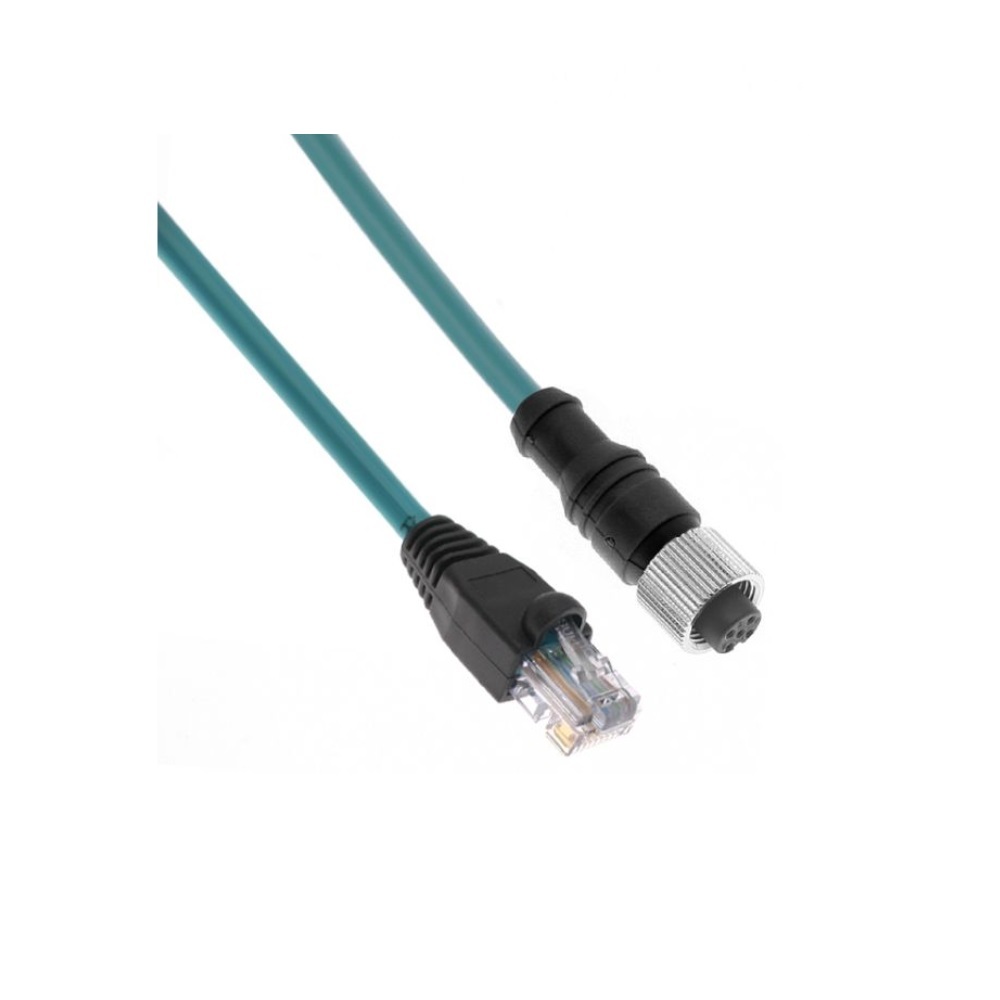 MDE45-4FP-RJ45-2M MENCOM ETHERNET CORDSET<BR>4 PIN M12/RJ45 F/M STR 2M PVC TEAL HI-FLEX 24AWG 60VAC/DC