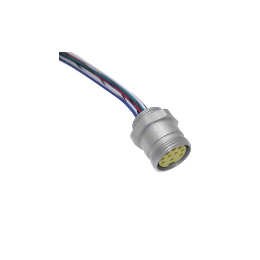 MIN-19FR-1-PG16 MENCOM RECEPTACLE<BR>19 PIN 1 1/8" MINI FEMALE STR FM 1' PG16 THR 18/22AWG 300VAC/DC