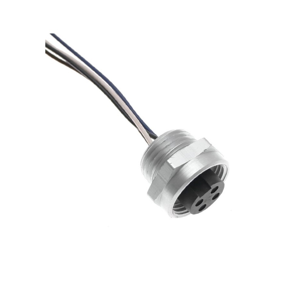 MINC-4FR-1M-18 MENCOM RECEPTACLE<BR>4 PIN 7/8" MINI FEMALE STR FM 1M 1/2" NPT THR 18AWG 600VAC/DC