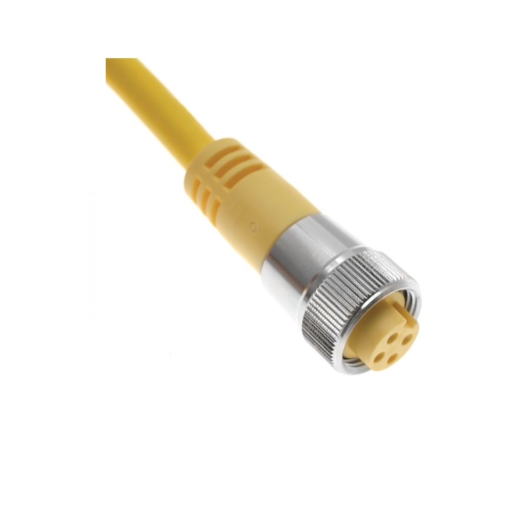 MIN-4MP-12 MENCOM CORDSET<BR>4 PIN 7/8" MINI MALE STR 12' PVC YE 16AWG 600VAC/DC