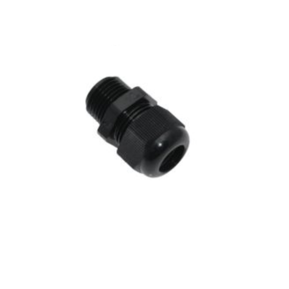 PCG-3/8-B MENCOM CABLE GLAND<BR>3/8" NPT MALE THD 5-10MM CG PLASTIC (BLACK)