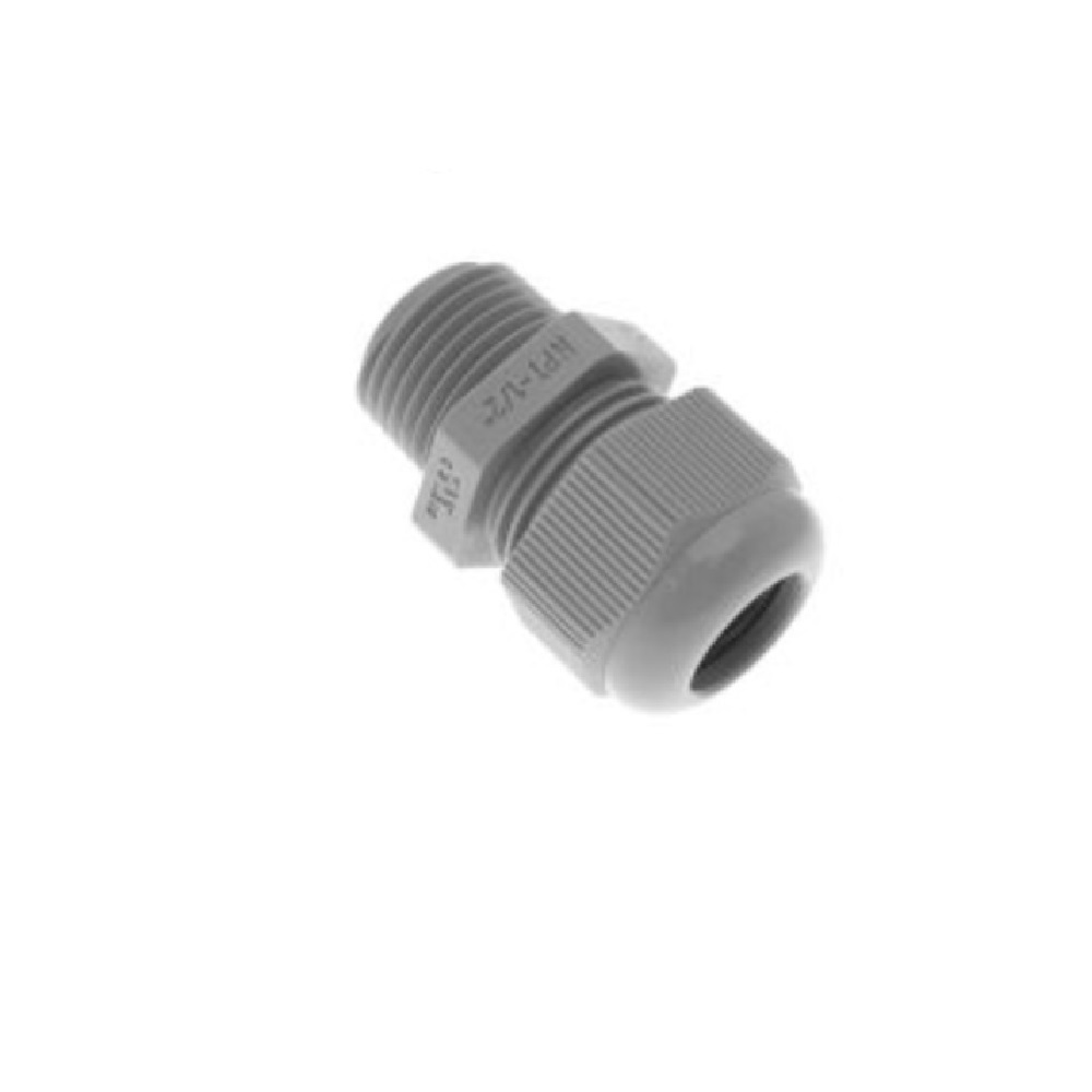 PCG-1/2Y MENCOM CABLE GLAND<BR>1/2" NPT MALE THR 6-12MM CG PLASTIC (GRAY)