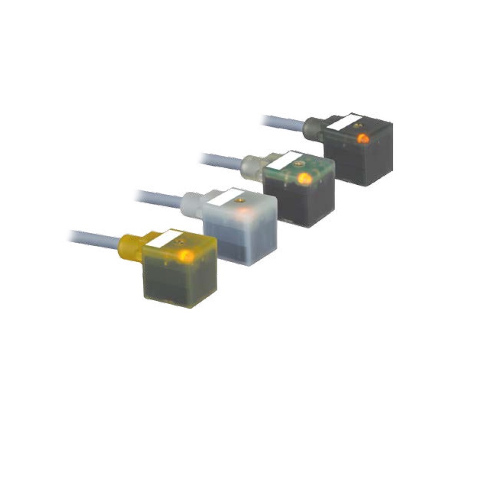 VIS 2-E669-5M TURCK SOLENOID VALVE CABLE<BR>FORM B IND 2+G 5M GY PUR, LED/DIODE, 110-220VAC/DC