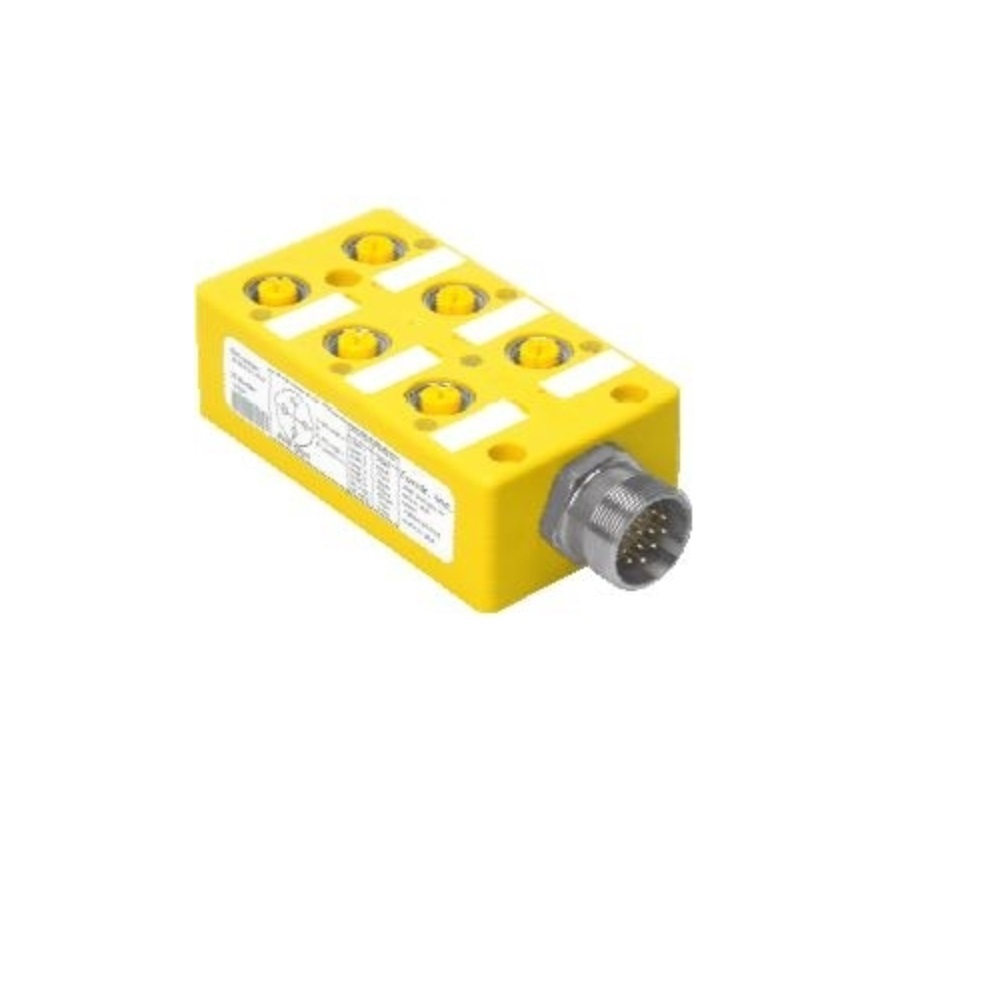 VB 60.5-P7X13-CS19 TURCK JUNCTION BLOCK<BR>6-4 PIN M12 / 19 PIN M23 SIDE EXIT 10-48VDC PNP LED