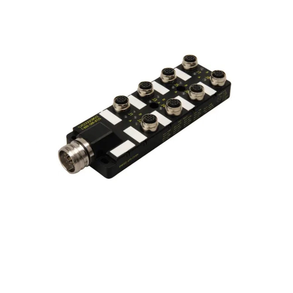 VB 80-RSF120 TURCK JUNCTION BLOCK<BR>8-4 PIN M12 / 12 PIN 1 1/8" MINI SIDE EXIT 10-48VDC