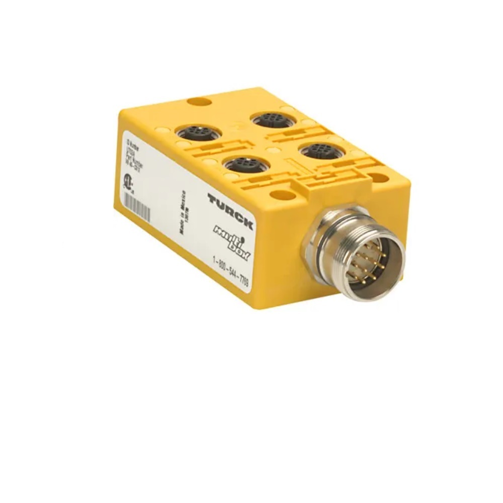 VB 40-CS12 TURCK JUNCTION BLOCK<BR>4-4 PIN M12 / 12 PIN M23 SIDE EXIT 10-48VDC