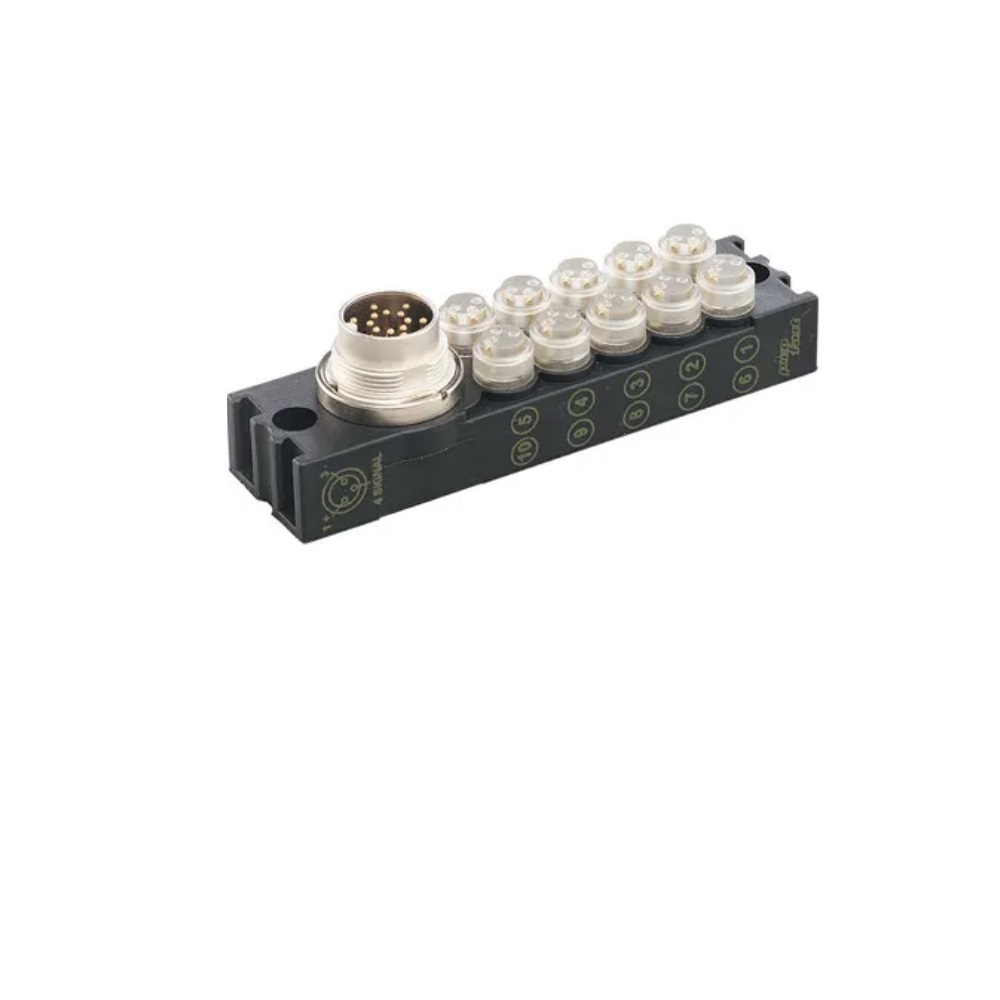 8MB12Z-4P2-CS12 TURCK JUNCTION BLOCK<BR>8-4 PIN M12 / 12 PIN M23 TOP EXIT 10-30VDC PNP LED