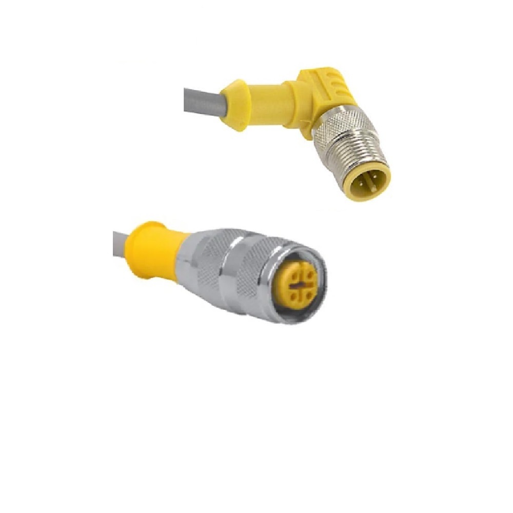 RK 4.4T-2-WS 4.4T TURCK CORDSET<BR>4 PIN M12 F/M STR/ELB 2M PVC GY 22AWG 250VAC/DC