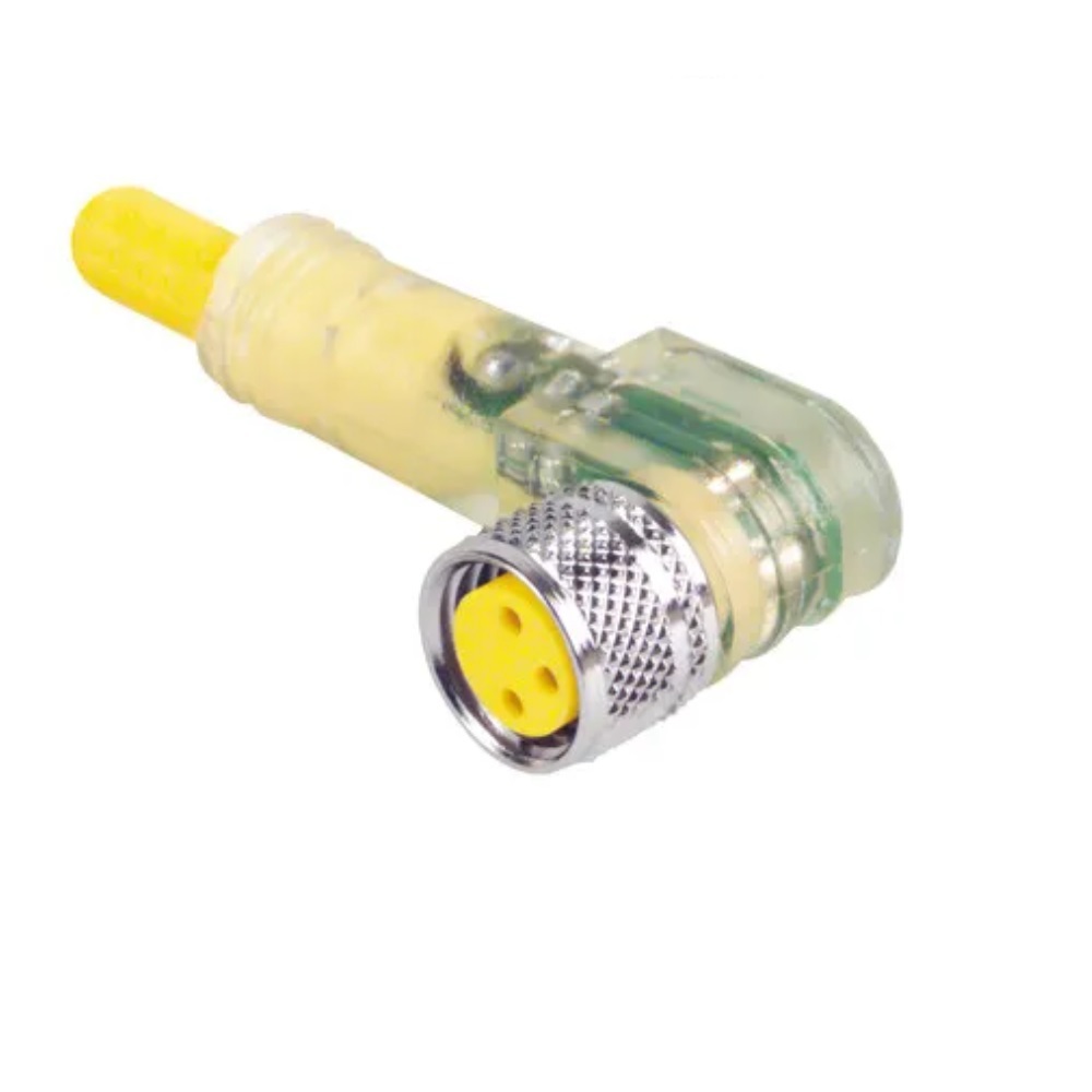 PKW 3M-P7X2-6/S1587 TURCK CORDSET<BR>3 PIN M8 FEMALE ELB 6M TPE YE WELD 24AWG 10-30VDC PNP LED