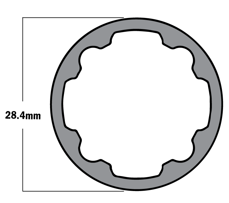 10D-28R-0 MODULAR SOLUTION D28 EXTRUDED PROFILE<BR>28MM OD SMOOTH FRAME WITH INTERNAL MOUNT 4M LONG