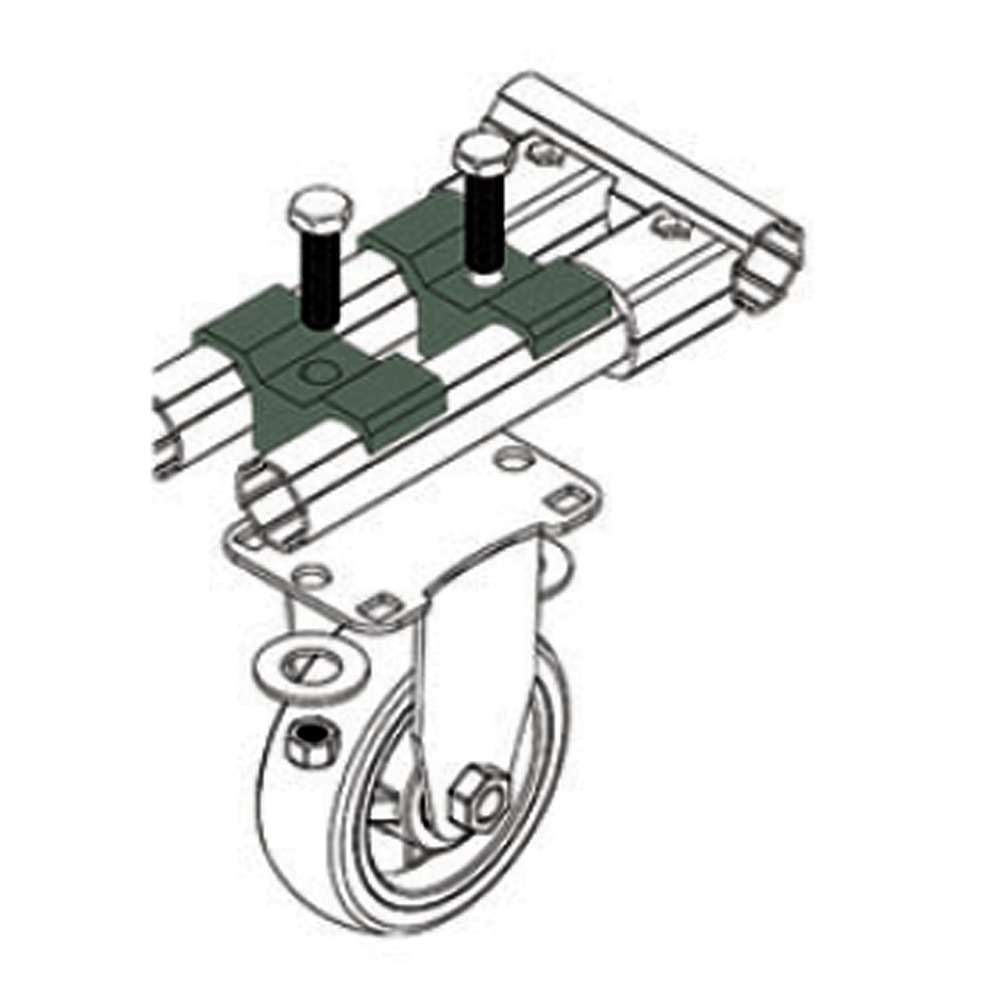 32D-28C-0 MODULAR SOLUTION D28 FOOT<BR>CASTER CLAMP