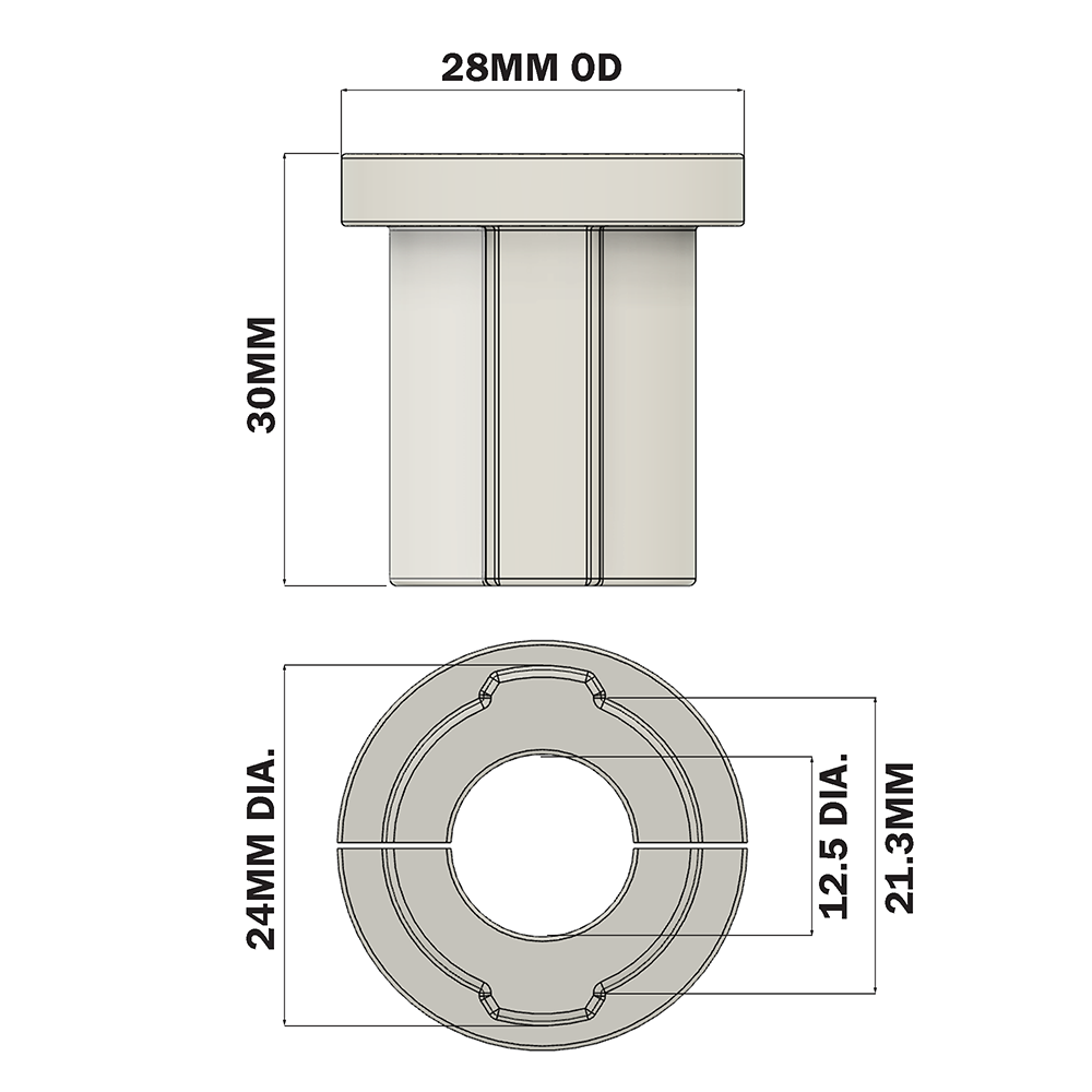 32D-28F-0 MODULAR SOLUTION D28 FOOT<BR>FOOT CONNECTION FOR M10 STUD