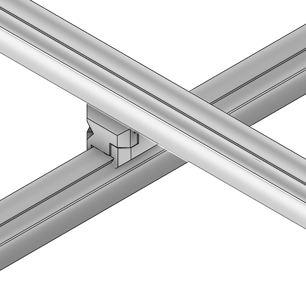 41D-109-0 MODULAR SOLUTION D28 CONNECTOR<BR>DUAL 90 DEG CROSS CONNECTOR RIDGE TO RIDGE