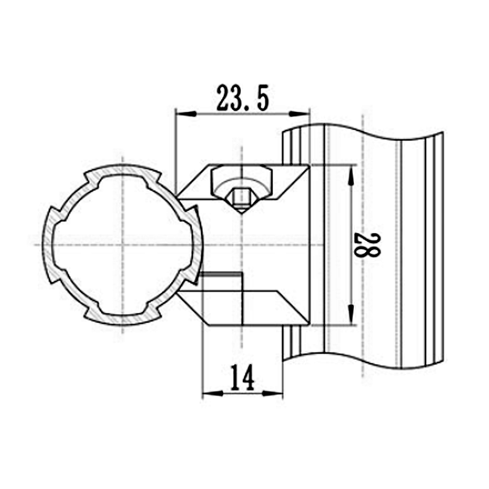 41D-109-0 MODULAR SOLUTION D28 CONNECTOR<BR>DUAL 90 DEG CROSS CONNECTOR RIDGE TO RIDGE