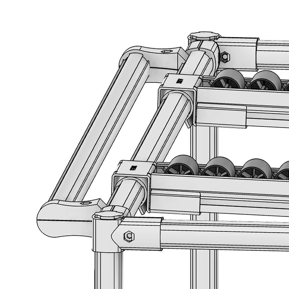 41D-115-0 MODULAR SOLUTION D28 CONNECTOR<BR>CONNECTOR SHAFT TO RIDGE STRAIGHT