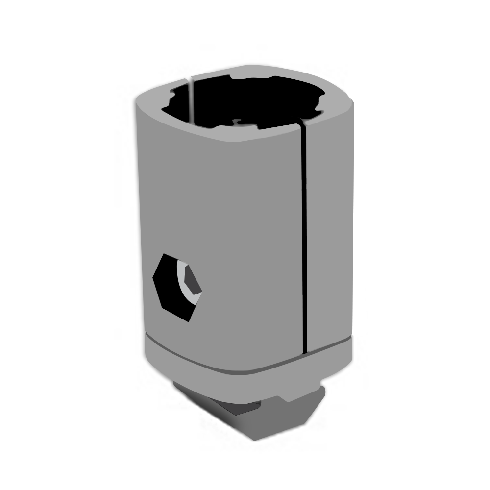 41D-157-1 MODULAR SOLUTION D28 TO SQUARE PROFILE CONNECTOR<BR>CONNECTOR END TO 45 SERIES PROFILE