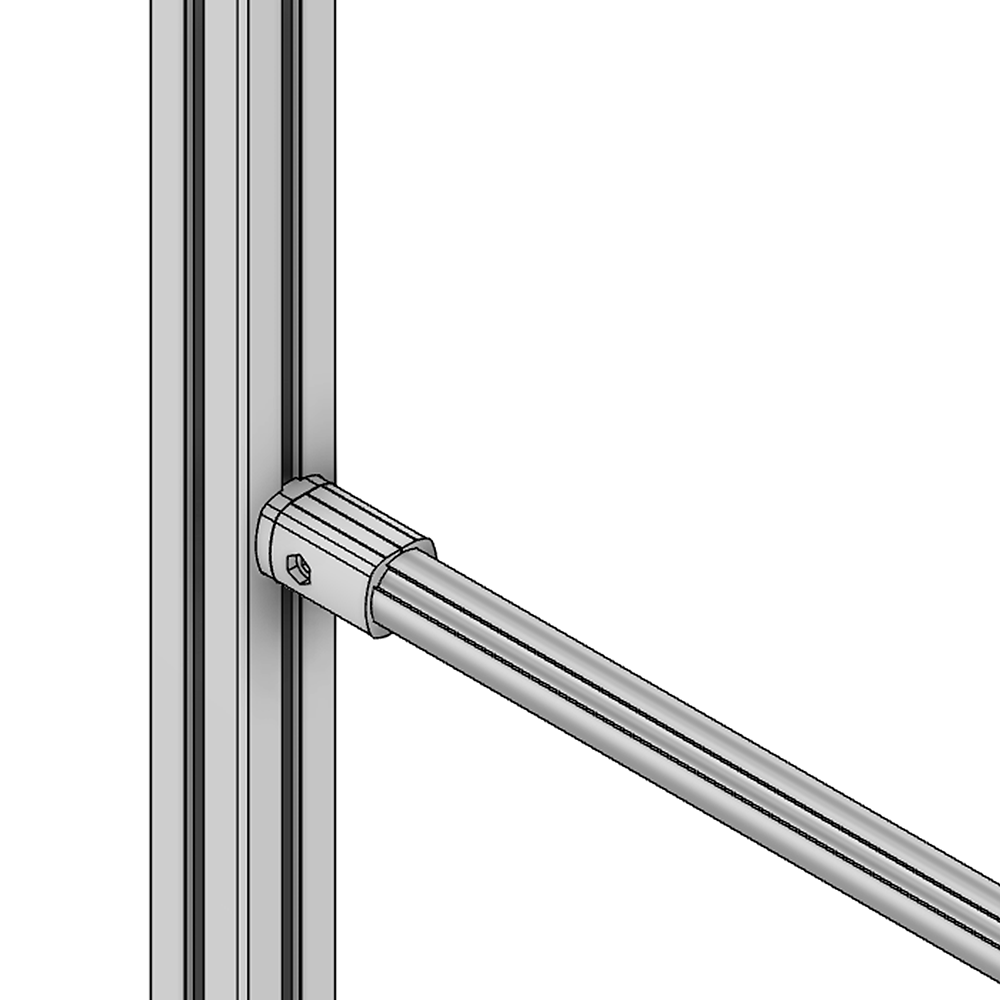 41D-157-1 MODULAR SOLUTION D28 TO SQUARE PROFILE CONNECTOR<BR>CONNECTOR END TO 45 SERIES PROFILE