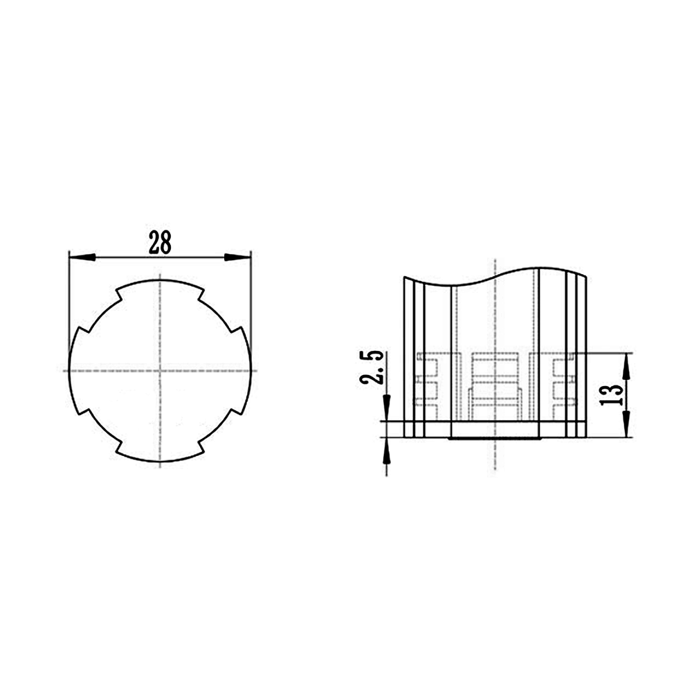 60D-283-0 MODULAR SOLUTION D28 FOOT<BR>END CAP COVER / FOOT BASE OUTSIDE