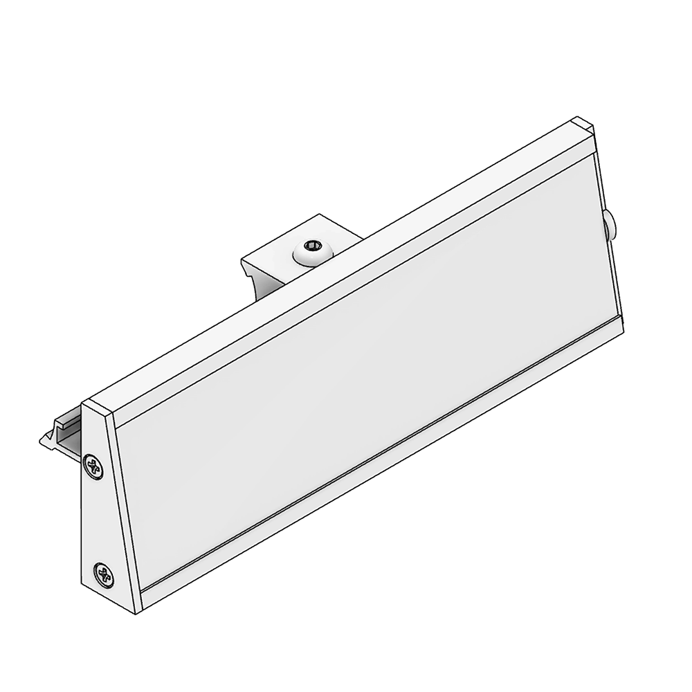 79D-103-0 MODULAR SOLUTION D28 CLIP ON PART<BR>160MM LONG ALUMINUM SIGN BOARD