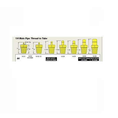 1/4B4 MEM-CO BRASS FITTING<BR>1/4" NPT MALE X .170" BARB