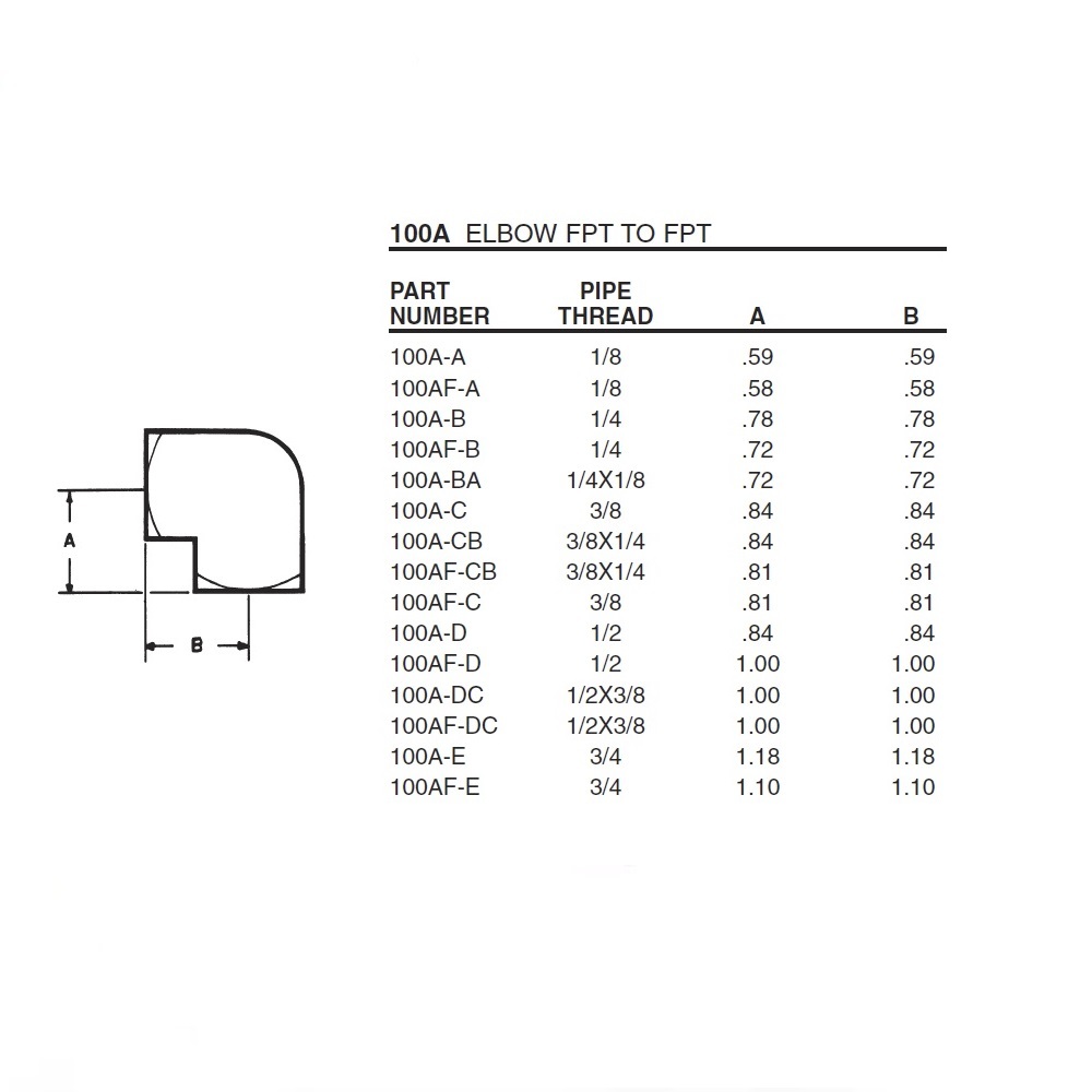 100A-A ANDERSON BRASS FITTING<BR>1/8" NPT FEMALE ELBOW