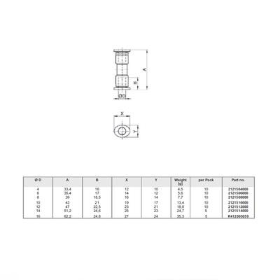 2121510000 NUMATICS/AVENTICS PLASTIC PUSH-IN FITTING<BR>10MM TUBE UNION (OVAL)