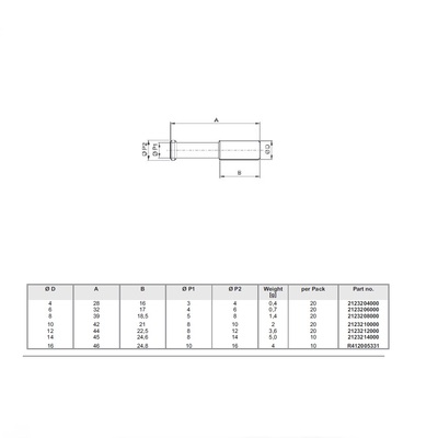 2123212000 NUMATICS/AVENTICS PLASTIC PUSH-IN FITTING<BR>12MM TUBE PLUG (OVAL)