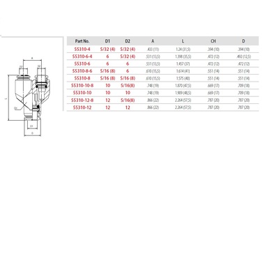 55310-6 AIGNEP PLASTIC PUSH-IN FITTING<BR>6MM TUBE UNION "Y"