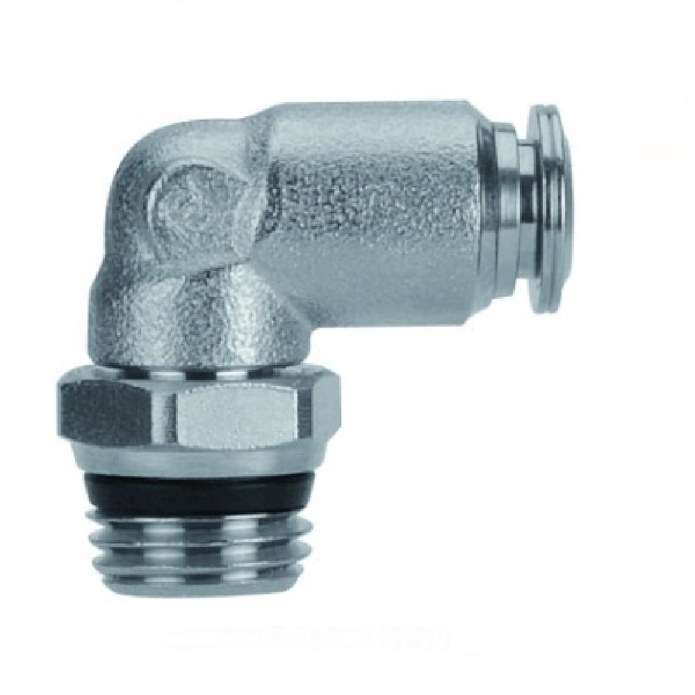 57110-10-1/2 AIGNEP NP BRASS PUSH-IN FITTING<BR>10MM TUBE X 1/2" UNIV MALE SWIVEL ELBOW