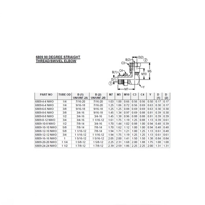 6809-04-04-NWO AIR-WAY STEEL FITTING<BR>1/4" 37DEG JIC MALE/FEMALE ELBOW (FORGED)