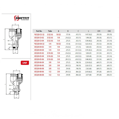 85320-05-04 AIGNEP PLASTIC PUSH-IN FITTING<BR>5/16" TUBE X 1/4" UNIV MALE BRANCH "Y"