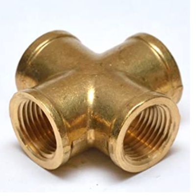 CRS-050-B PATRIOT BRASS FITTING<BR>1/2" NPT FEMALE CROSS